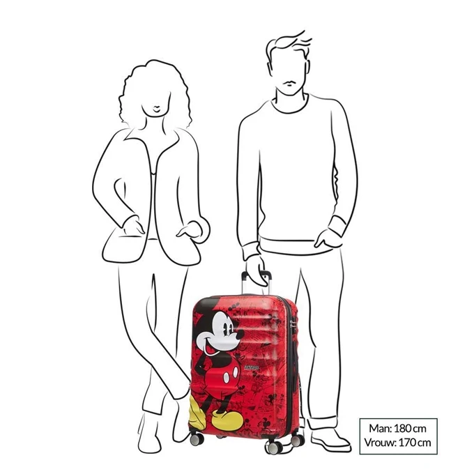 American Tourister Wavebreaker Disney Spinner 67 Mickey Comics Red 4 American Tourister Wavebreaker Disney Spinner 67 Mickey Comics Red - Afbeelding 2