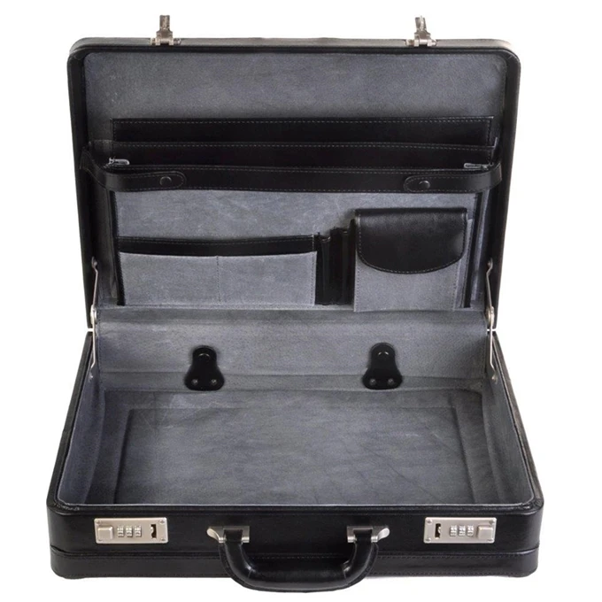Dermata Business Leather Attaché Zwart 6 Dermata Business Leather Attaché Zwart - Afbeelding 4
