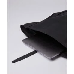 Sandqvist Dante Backpack II Black With Black Leather -Mode Tassen image 7258