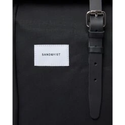 Sandqvist Dante Backpack II Black With Black Leather -Mode Tassen image 7259