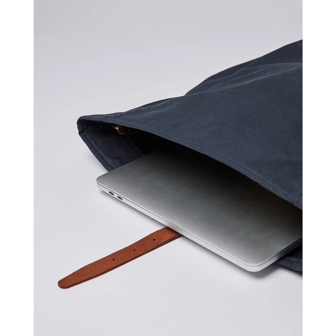 Sandqvist Dante Backpack Navy With Cognac Brown Leather 6 Sandqvist Dante Backpack Navy With Cognac Brown Leather - Afbeelding 4