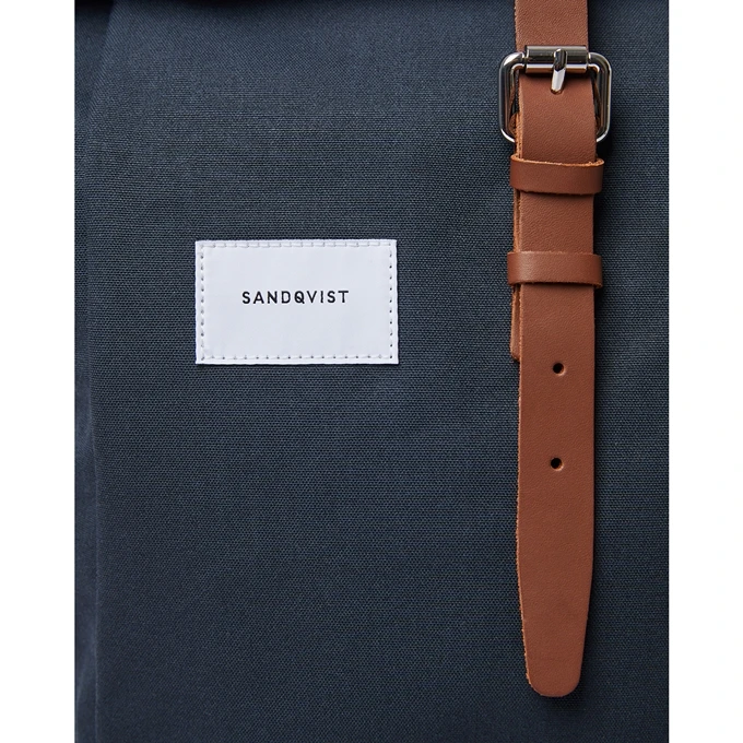 Sandqvist Dante Backpack Navy With Cognac Brown Leather 7 Sandqvist Dante Backpack Navy With Cognac Brown Leather - Afbeelding 5