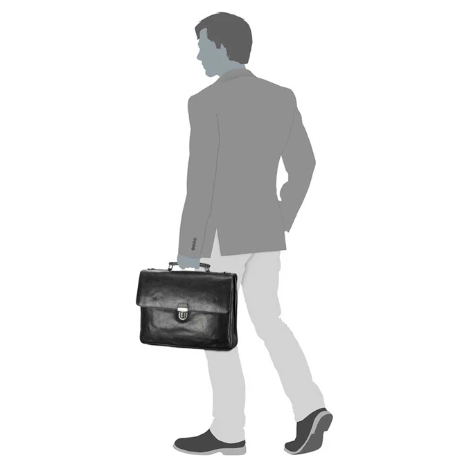 Leonhard Heyden Roma Briefcase 2 Compartments Brown 4 Leonhard Heyden Roma Briefcase 2 Compartments Brown - Afbeelding 2