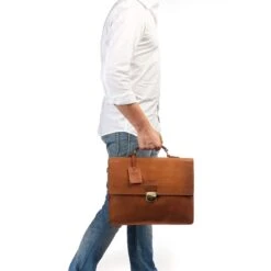 Burkely Vintage Dean Briefcase Cognac -Mode Tassen image 8924