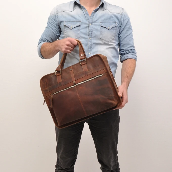 Berba Barbarossa Laptoptas 15" Coffee 4 Berba Barbarossa Laptoptas 15" Coffee - Afbeelding 2